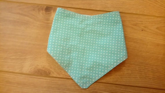 Blue Baby Bib - Polka Dot Bib - Cotton Bib - Baby Boy Bib - Handmade Bib - Bandana Bibs - Free UK Shipping