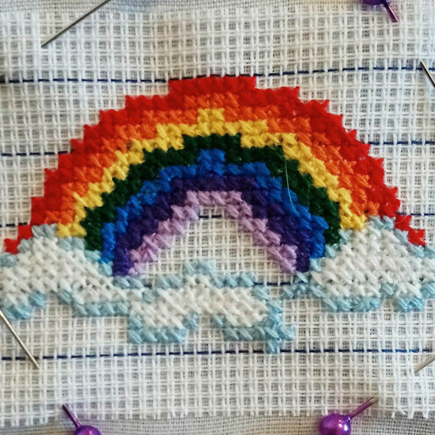 Cross stitch kit - Rainbow cross stitch kit - kids cross stitch