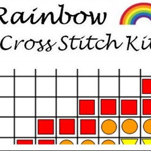 Cross stitch kit Rainbow cross stitch kit kids cross stitch kit DIY beginners cross stitch kit Gift for Teacher Paper Free Version image 4