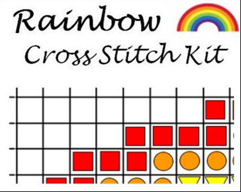 Cross stitch kit Rainbow cross stitch kit kids cross stitch kit DIY beginners cross stitch kit Gift for Teacher Paper Free Version image 4