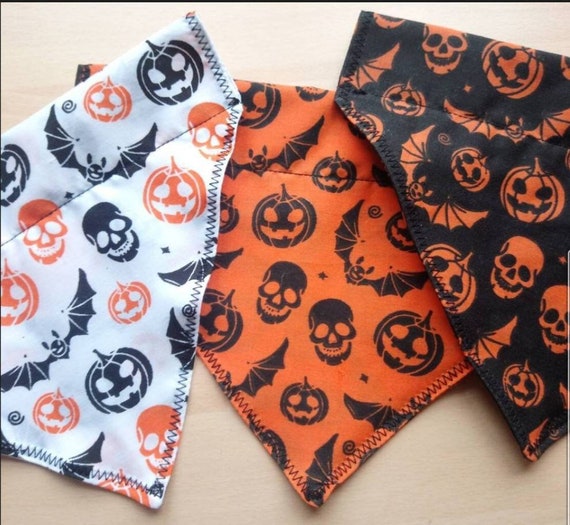 Halloween Cat Bandana - Cat Accessories - Safe Cat Accessories - Present for Cat - Gift for Cat - Made to fit - Handmade - Free UK Shipping