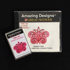 Pfaff 7570、7560、Creative Fantasy 刺繍機用カットワーク コレクション刺繍デザイン カード - 素晴らしいデザイン