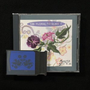 Tarjeta de diseños de bordado Floral II #125 para máquinas de bordar Janome Elna Kenmore