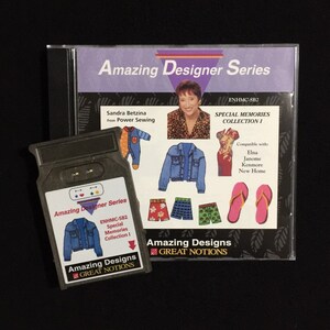 Tarjeta de diseños de bordado de recuerdos especiales para máquinas de bordar Janome Elna Kenmore - Diseños increíbles