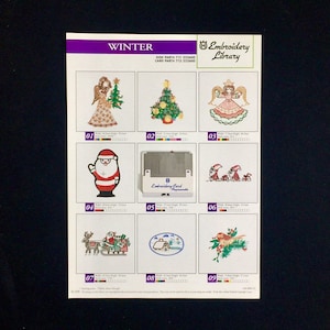 Carte de motifs de broderie d’hiver #2226 pour Husqvarna Viking Rose, #1+, 1250, Scandinavia Iris, Orchedia Machines à broder