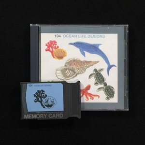 Tarjeta de diseños de bordado Ocean Life #104 para máquinas de bordar Janome Elna Kenmore
