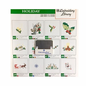 Carte n° 2323 de motifs de broderie de Noël pour Husqvarna Viking Rose, n° 1+, 1250, Scandinavia Iris, machines à broder Orchedia