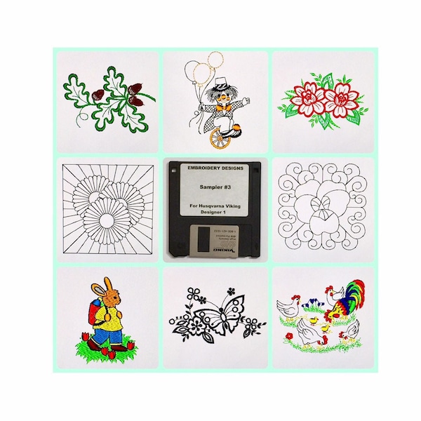 Designer 1 Floppy Disk Embroidery Designs Etsy