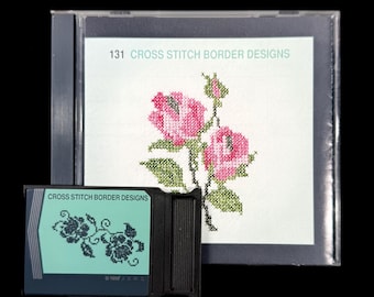Cross Stitch Border Embroidery Designs Card #131 for Janome Elna Kenmore Embroidery Machines