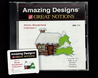Winter Wonderland Embroidery Designs Card for Brother Bernina Deco White Baby Lock and Simplicity Embroidery Machines