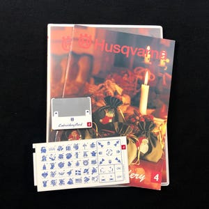 ホリデー刺繍デザインカード #4、Husqvarna Viking Rose、#1+、1250、Scandinavia Iris、Orchedia 刺繍機用