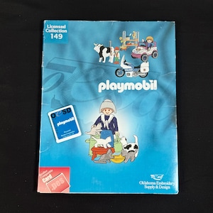 Carte #149 de motifs de broderie Playmobil Oesd pour Brother Bernina Deco blanc Baby Lock et machines à broder Simplicity