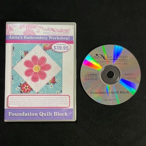 Anita Goodesign Foundation Quilt Block Embroidery Designs Multi-format CD