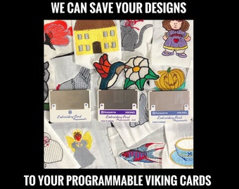 Service de reprogrammation pour les cartes de broderie programmables Husqvarna Viking