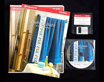 Bubbly Bath Embroidery Designs Disk # 158 for Husqvarna Viking Designer 1 - plus Multi-format CD