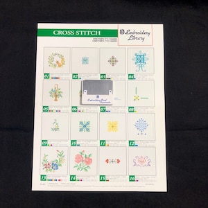 Carte de motifs de broderie au point de croix #2360 pour Husqvarna Viking Rose, #1+, 1250, Scandinavia Iris, Orchedia Machines à broder