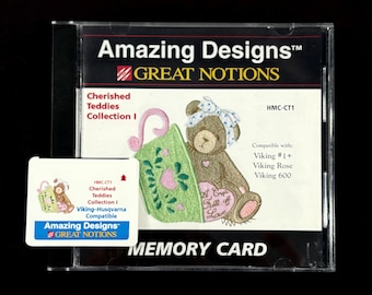 Cherished Teddies Embroidery Designs Card for Husqvarna Viking Embroidery Machines