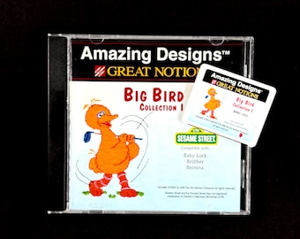 Big Bird Embroidery Designs Card for Brother Bernina Deco White Baby Lock and Simplicity Embroidery Machines