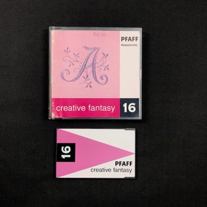 Carte n° 16 de motifs de broderie alphabet monogrammes pour machines à broder Pfaff Creative 7570 7560 2140 2160 2170
