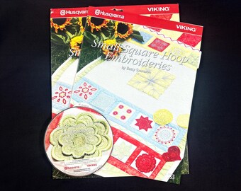 Husqvarna Viking Small Square Hoop  Embroidery Designs Multi-format CD Collection #255