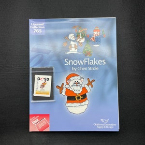 Oesd Stickdatei Schneeflocken Design Karte #765 für Brother Bernina Deco Weiß Baby Lock und SIMPLECITY Stickmaschinen