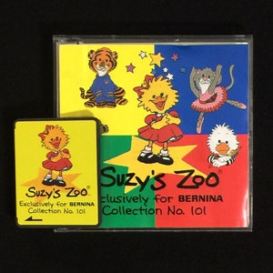 Suzy's Zoo Stickdatei Design Karte #101 für die Brother Bernina Deco simplex Stickmaschine