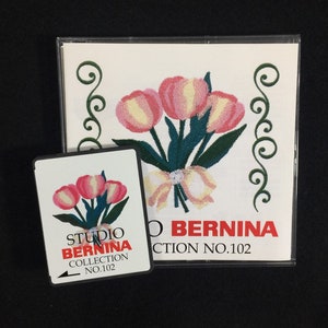 Cartão nº 102 do Studio Bernina Embroidery Designs para máquinas de bordar Brother Bernina Deco White Baby Lock e Simplicity