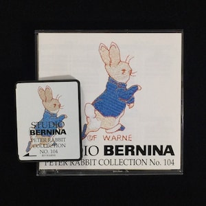 Carte n° 104 de motifs de broderie Pierre Lapin pour Brother Bernina Deco Baby Lock blanc et machines à broder Simplicity
