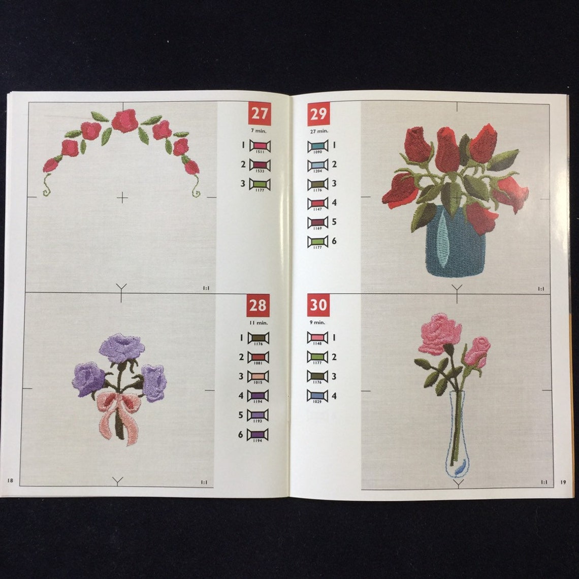 Roses Flowers Embroidery Designs Card 17 for Husqvarna Viking Etsy