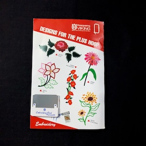 Husqvarna Viking 刺繍機用プラスフープ用花柄刺繍デザインカード