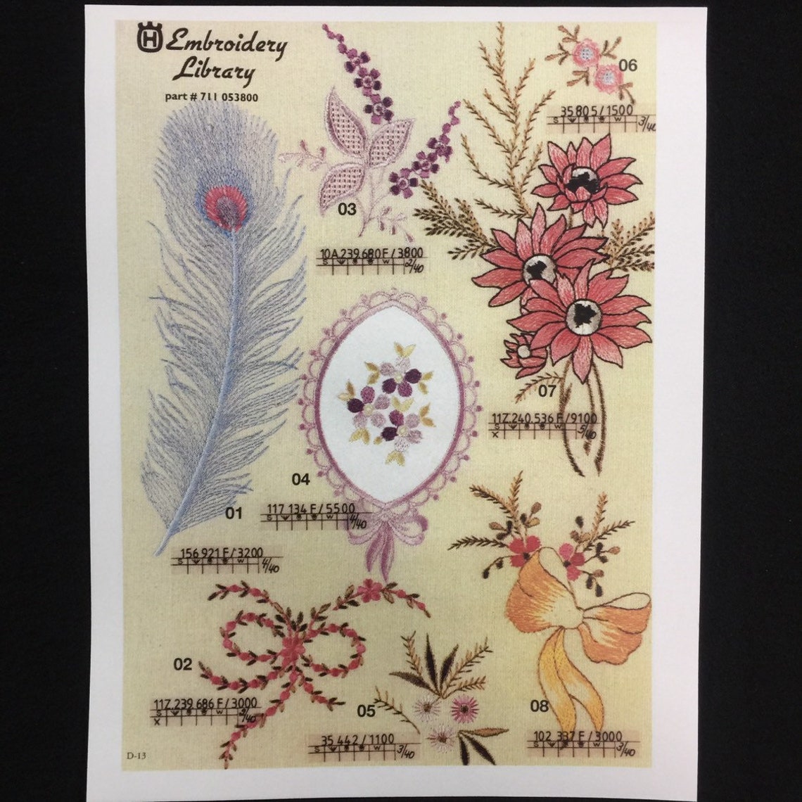 Flowers Embroidery Designs Card for Husqvarna Viking Rose, 1, 1250