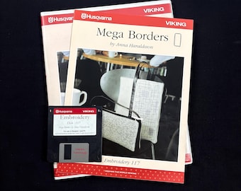 Mega Borders Embroidery Designs Disk #117 for Husqvarna Viking Designer 1 Embroidery Machine