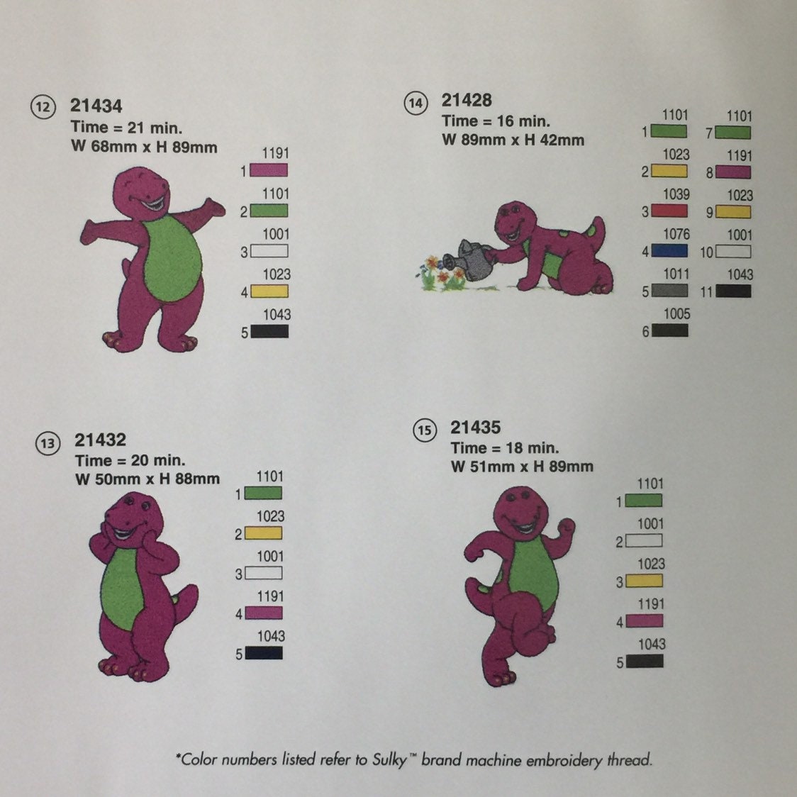Barney Collection Embroidery Designs Card for Pfaff 7570, 7560 and ...