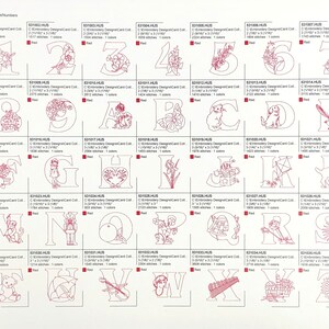 Redwork Alphabet Embroidery Designs Card for Husqvarna Viking Rose, #1 ...