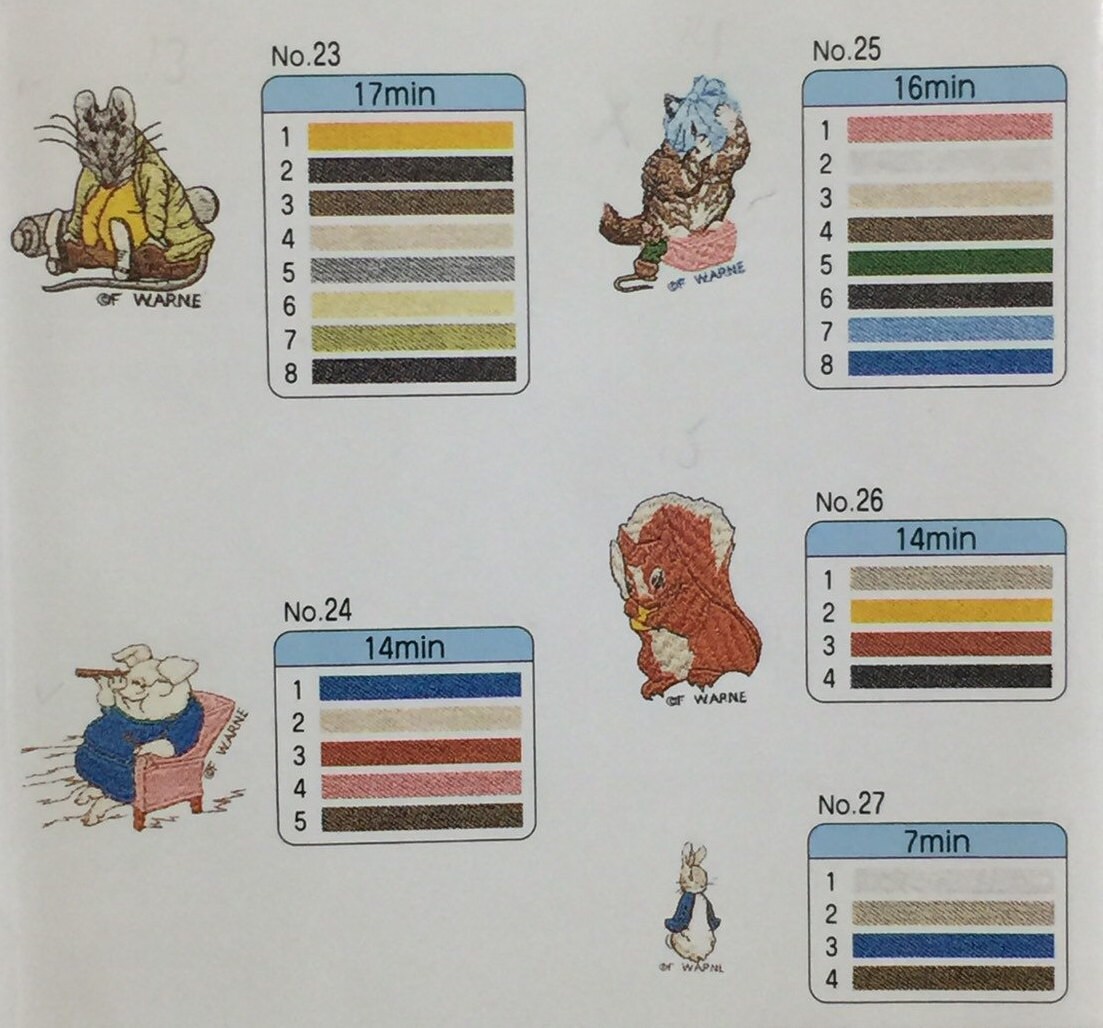 Peter Rabbit Embroidery Designs Card #104 for Brother Bernina Deco