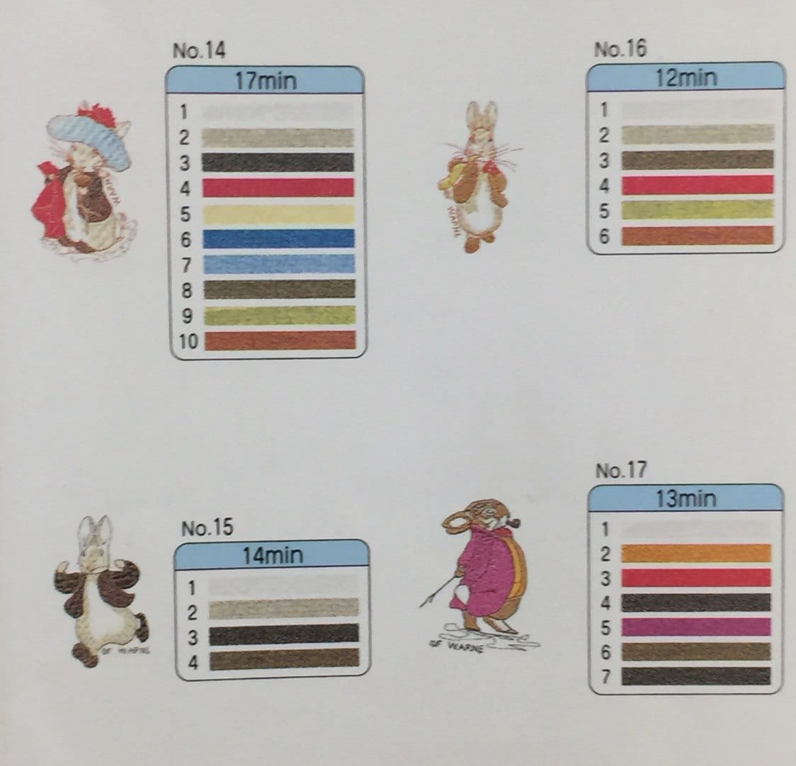 Peter Rabbit Embroidery Designs Card #104 for Brother Bernina Deco