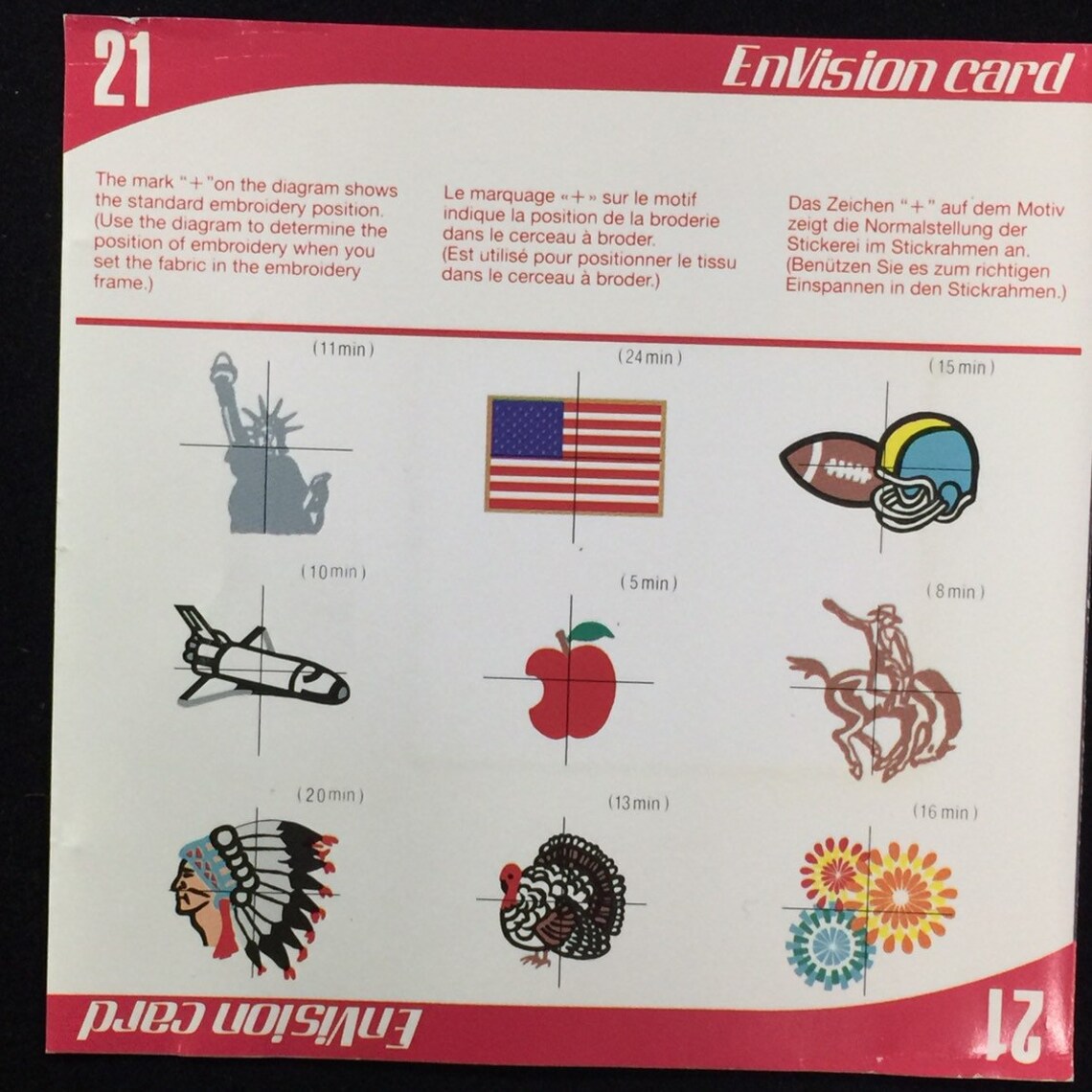 Envision Embroidery Designs Card 21 for Janome Elna Kenmore Etsy