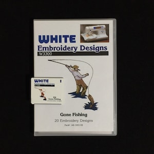 Gone Fishing Bordados Desenhos Cartão para Brother Bernina Deco White Baby Lock e Simplicity Máquinas de Bordar