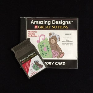 Tarjeta con diseños de bordado Cherished Teddies n.° 1 para máquinas de bordar Janome Elna Kenmore: diseños asombrosos