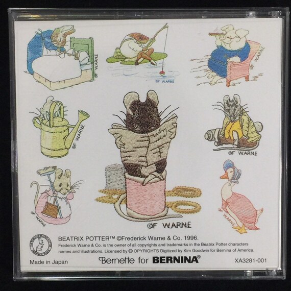 Peter Rabbit Embroidery Designs Card #104 for Brother Bernina Deco