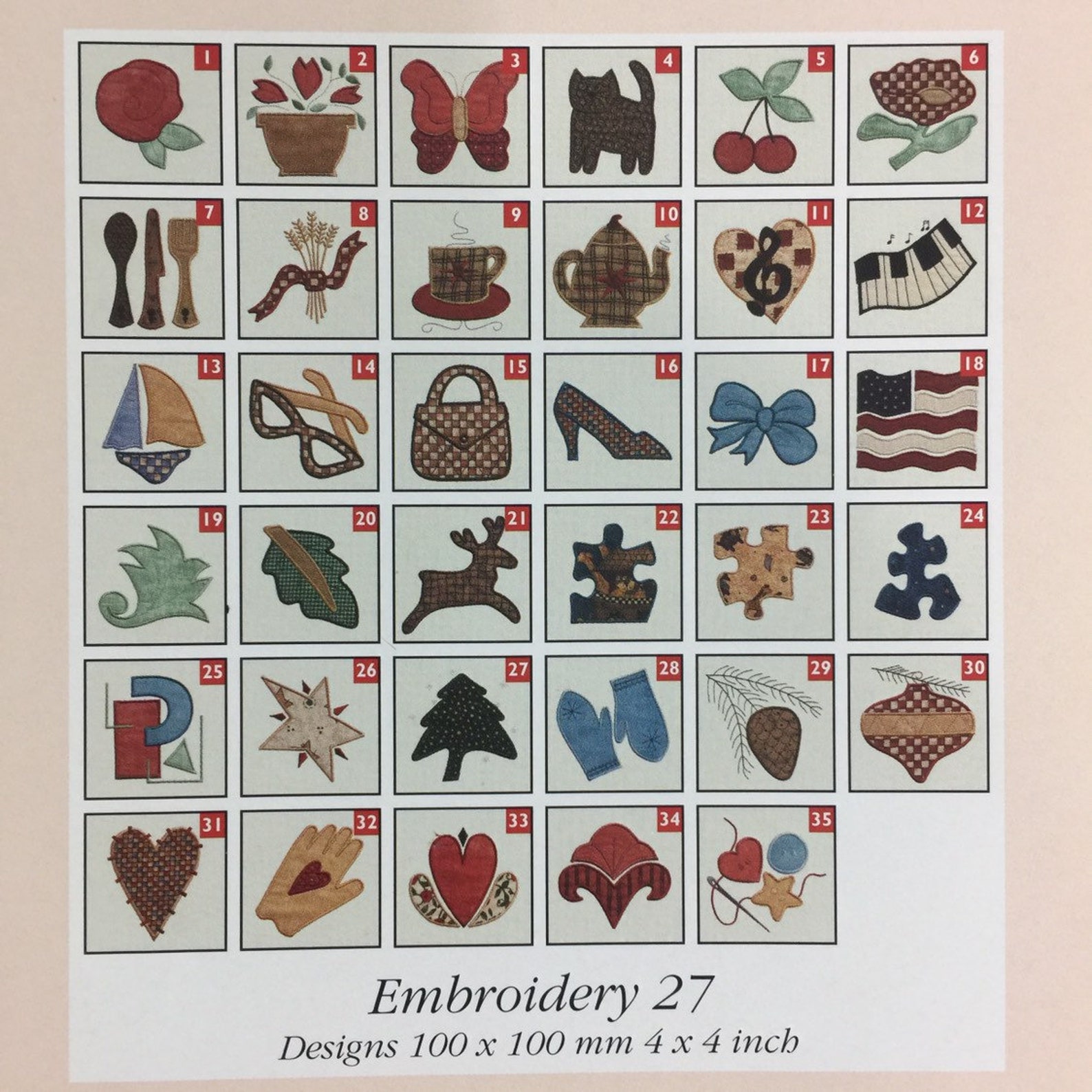 Applique Embroidery Designs Disk 27 for Husqvarna Viking Designer 1