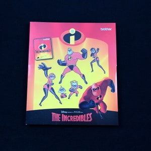 Cartão de bordado Disney The Incredibles para máquinas de bordar Brother Disney