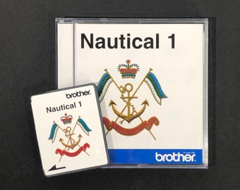 Nautical #1 Embroidery Designs Card for Brother Bernina Deco White Baby Lock and Simplicity Embroidery Machines