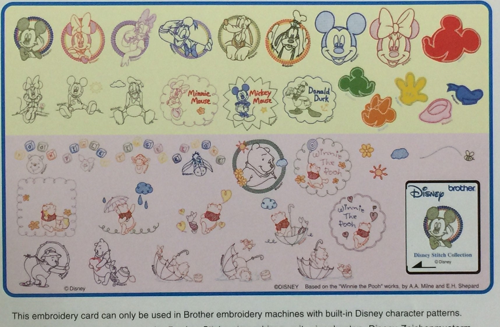 Disney Stitch Collection Embroidery Designs Card for Brother
