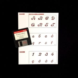 Disk 100 Kalligraphia  Alphabet for Husqvarna Viking Designer 1 Embroidery Machine