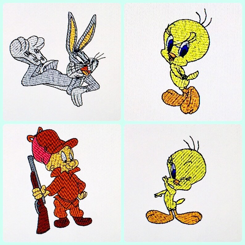 Looney tunes embroidery designs disk for husqvarna viking  etsy