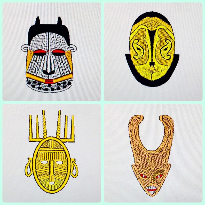 African Masks Embroidery Designs Disk for Husqvarna Viking Etsy