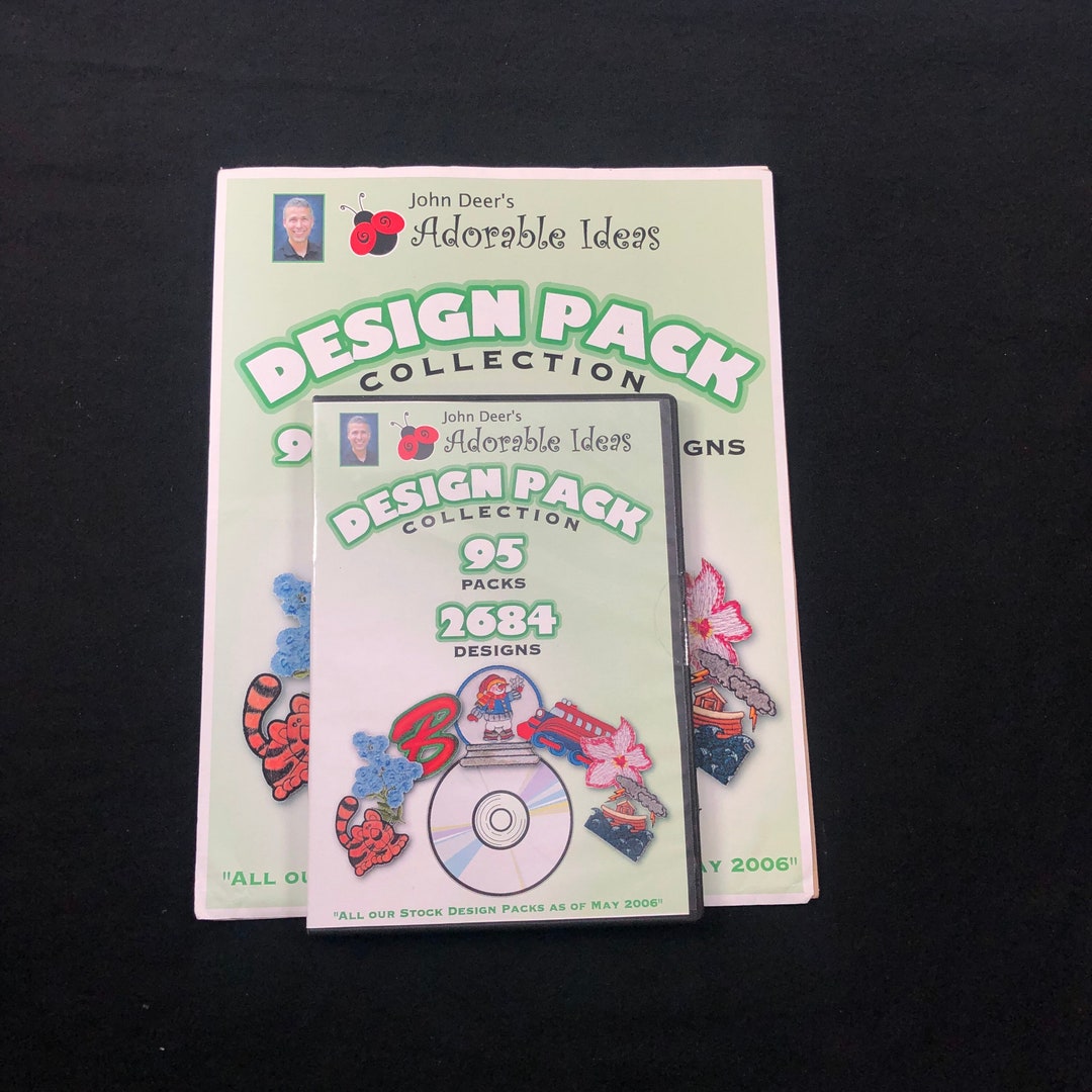 John Deer Adorable Ideas 95 Design Packs 2684 Embroidery Designs CD