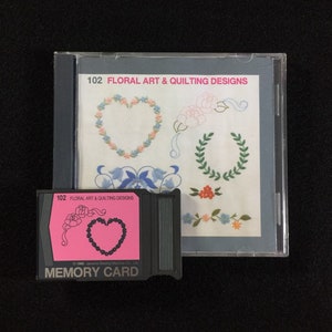 Floral Kunst und Quilten Stickmuster Karte 102 für Janome Elna Kenmore Stickmaschinen
