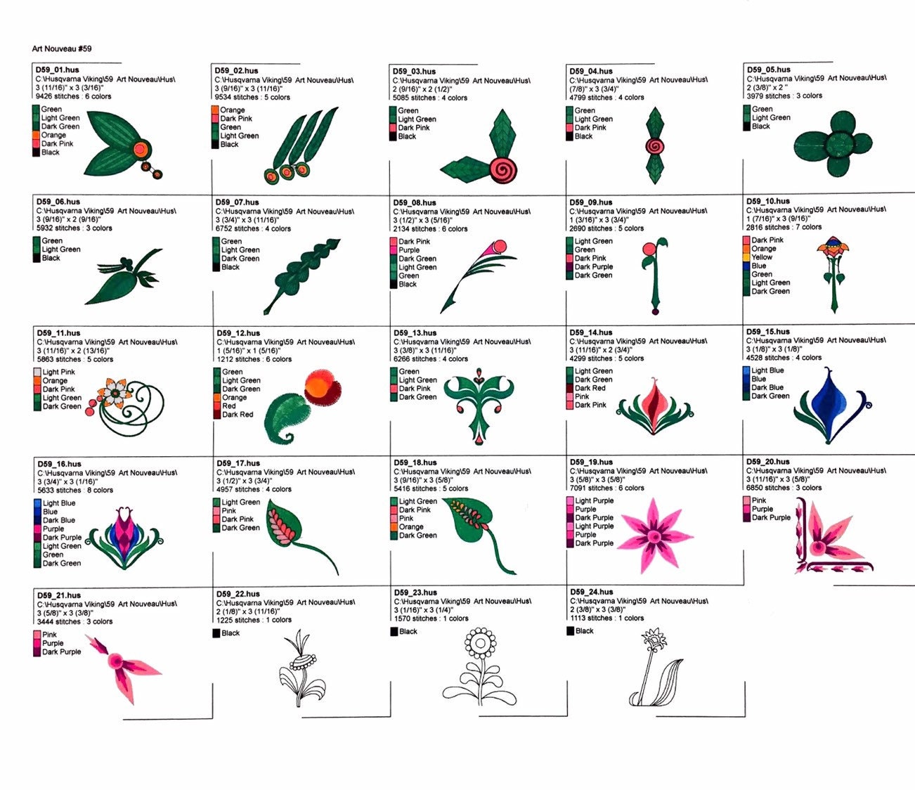 Husqvarna Viking Embroidery Designs Multiformat CD 59 Art Etsy Australia